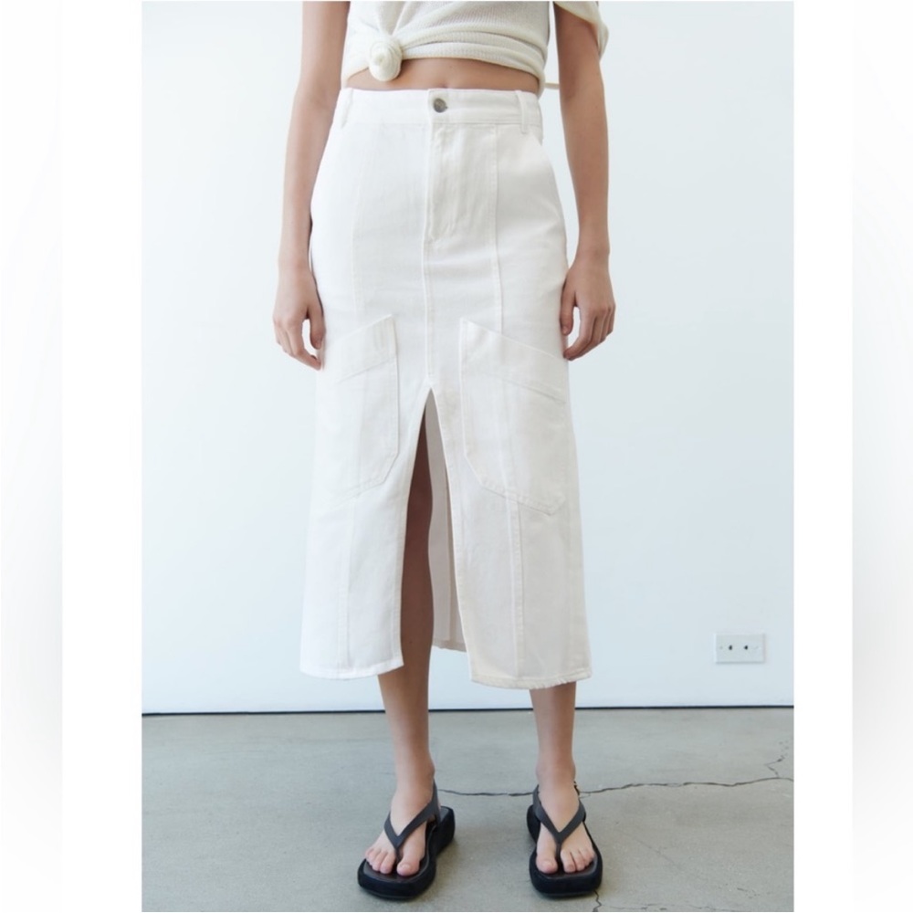 ZARA MIDI CARGO SKIRT